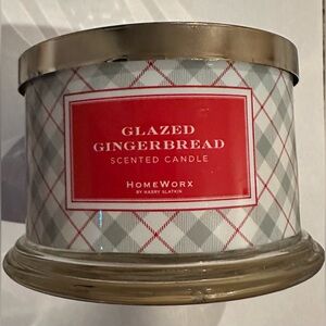 HomeWorx by Harry Slatkin Glazed Gingerbread Scented Candle 4 Wicks 18 oz unused